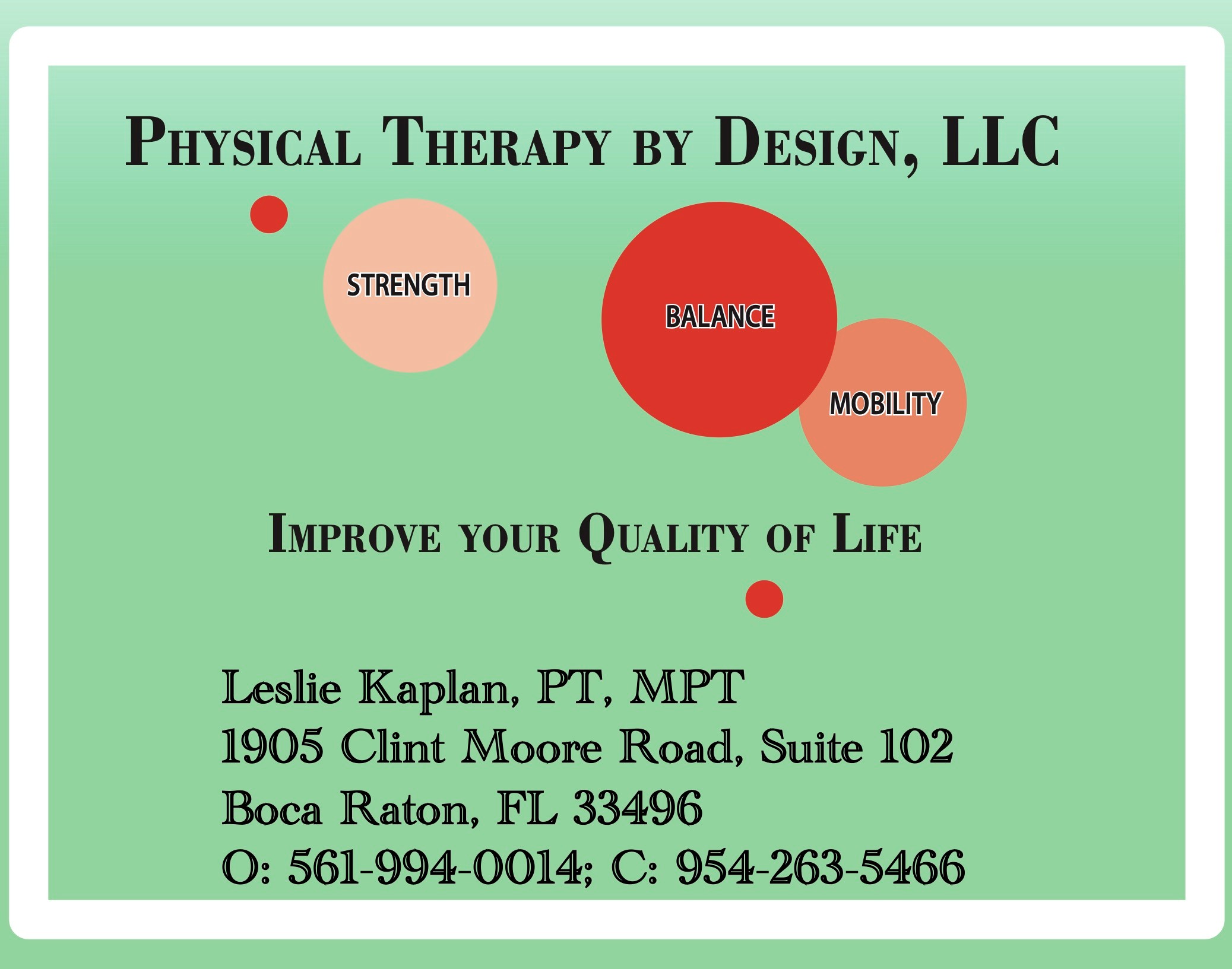 Physical Therapy By Design LLC Ad