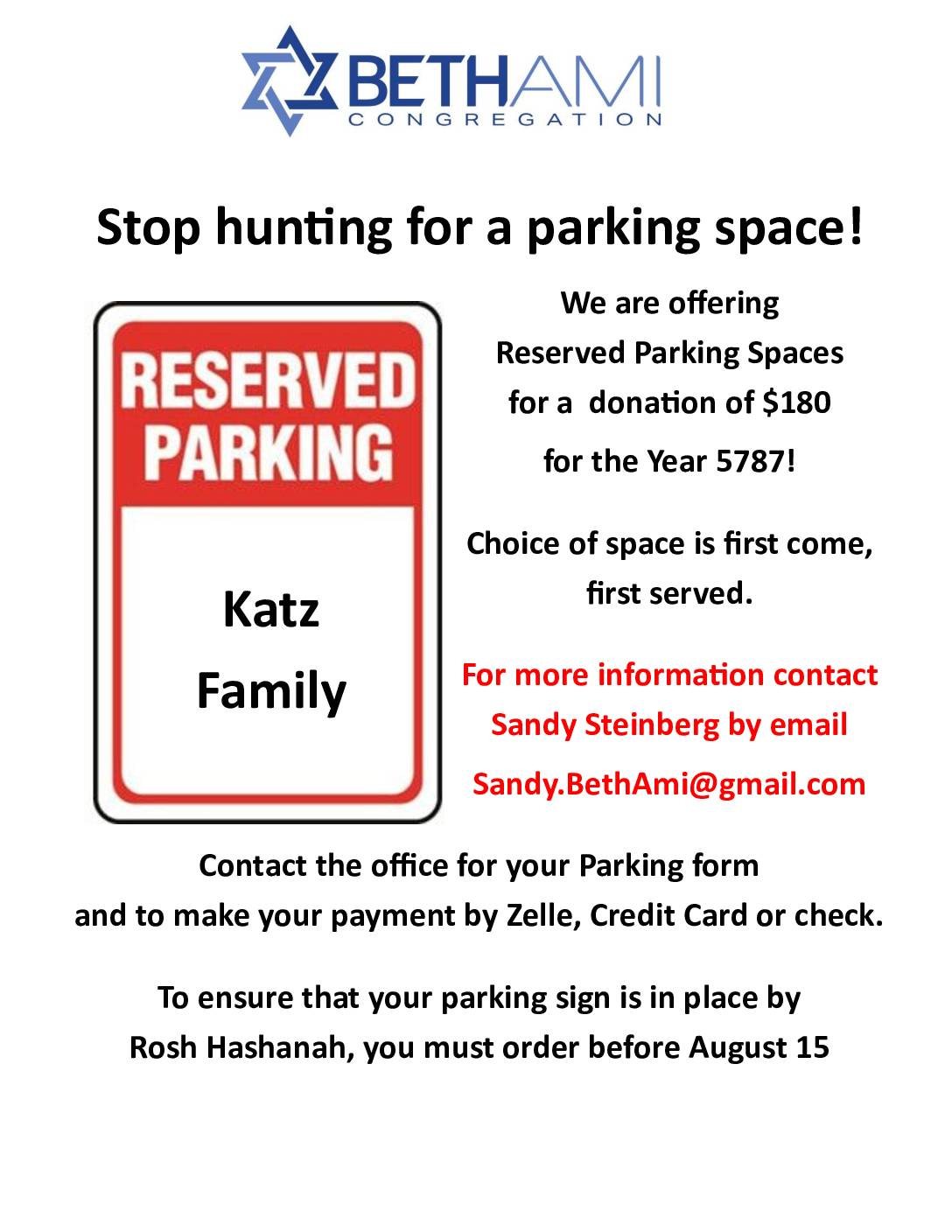Reserved Parking Space