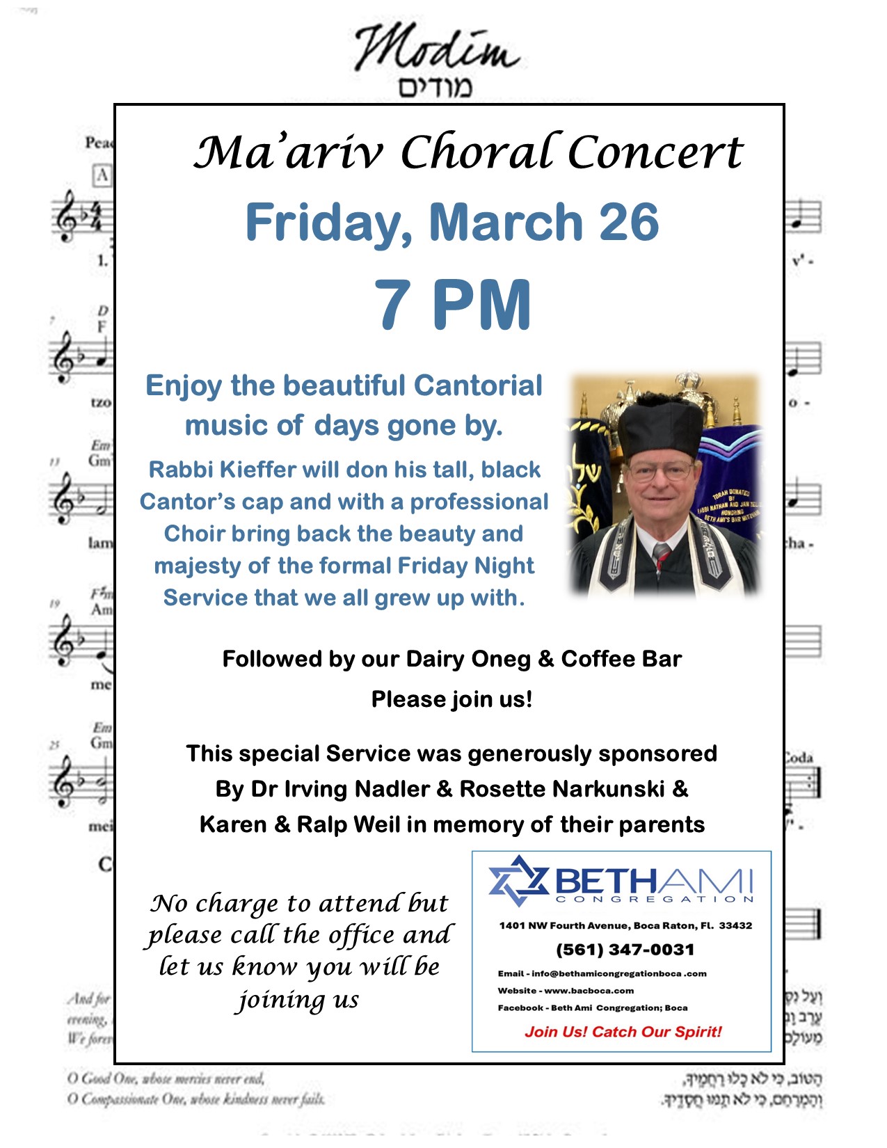3 26 Traditional Choir Shabbat